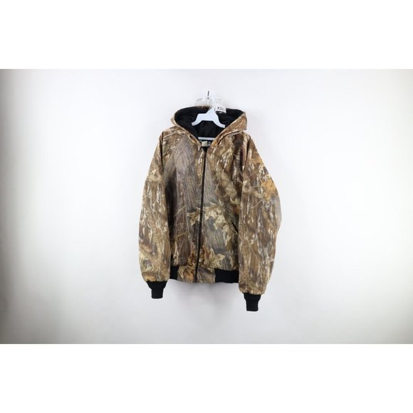 Vtg 90s Streetwear Mens L Chamois Cloth Mossy Oak Camouflage
